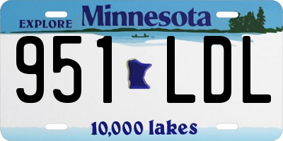 MN license plate 951LDL