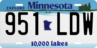 MN license plate 951LDW