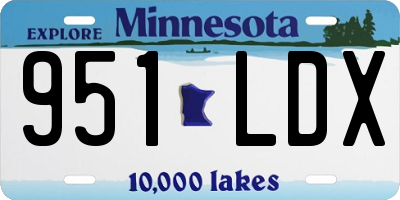 MN license plate 951LDX