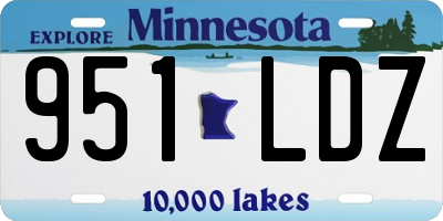 MN license plate 951LDZ