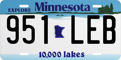 MN license plate 951LEB
