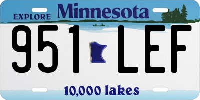 MN license plate 951LEF