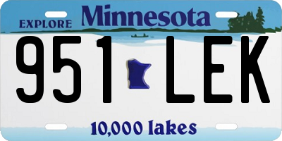 MN license plate 951LEK