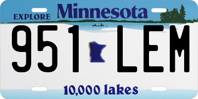 MN license plate 951LEM