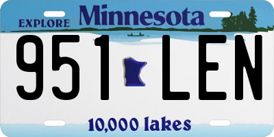 MN license plate 951LEN