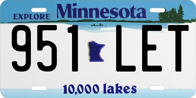MN license plate 951LET