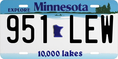 MN license plate 951LEW