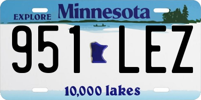 MN license plate 951LEZ