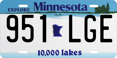 MN license plate 951LGE