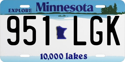MN license plate 951LGK