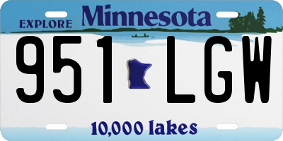 MN license plate 951LGW