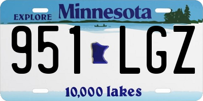 MN license plate 951LGZ