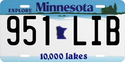 MN license plate 951LIB