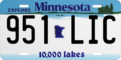 MN license plate 951LIC