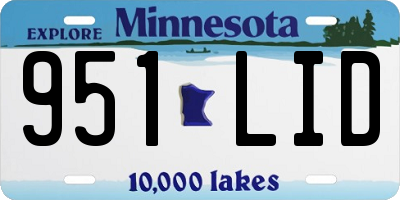 MN license plate 951LID
