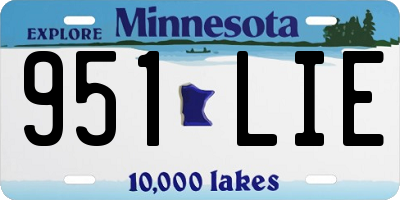 MN license plate 951LIE