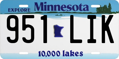 MN license plate 951LIK