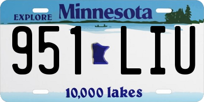 MN license plate 951LIU