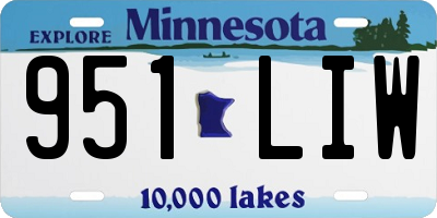 MN license plate 951LIW