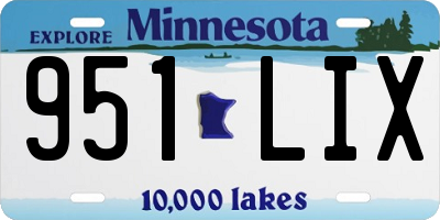 MN license plate 951LIX