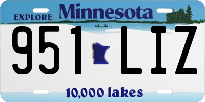 MN license plate 951LIZ
