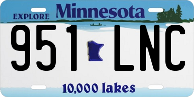 MN license plate 951LNC