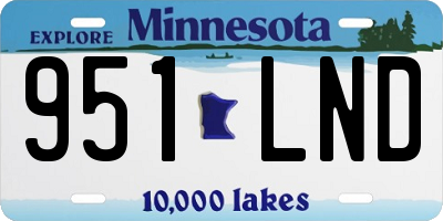 MN license plate 951LND