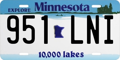 MN license plate 951LNI
