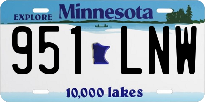 MN license plate 951LNW