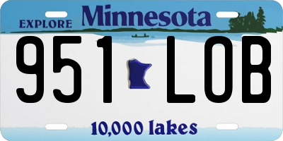 MN license plate 951LOB