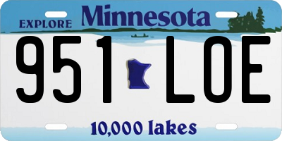 MN license plate 951LOE