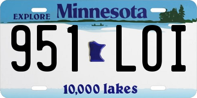 MN license plate 951LOI