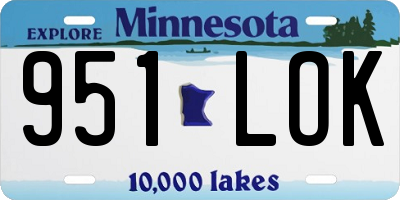 MN license plate 951LOK