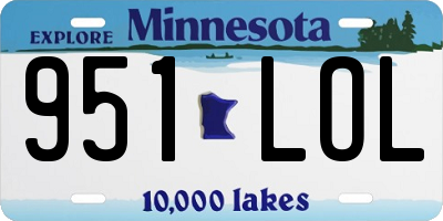 MN license plate 951LOL