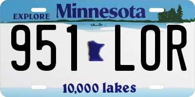 MN license plate 951LOR