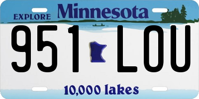 MN license plate 951LOU