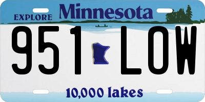 MN license plate 951LOW