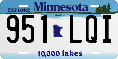 MN license plate 951LQI