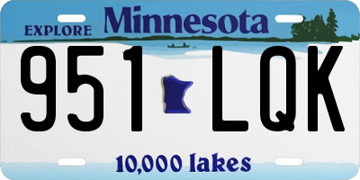 MN license plate 951LQK