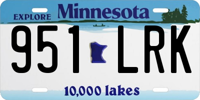 MN license plate 951LRK