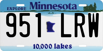 MN license plate 951LRW