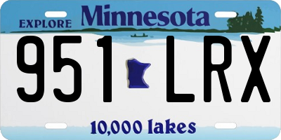 MN license plate 951LRX