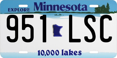 MN license plate 951LSC