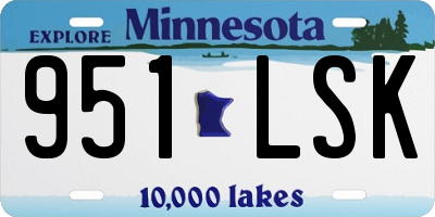 MN license plate 951LSK