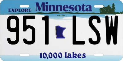 MN license plate 951LSW