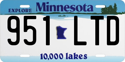 MN license plate 951LTD
