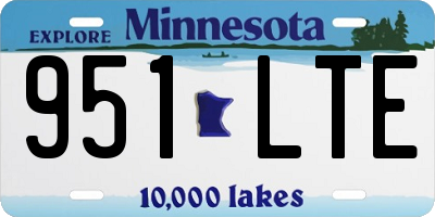 MN license plate 951LTE