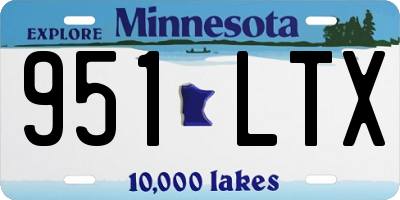 MN license plate 951LTX
