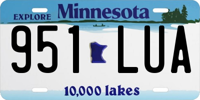 MN license plate 951LUA