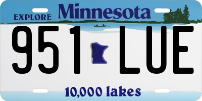MN license plate 951LUE